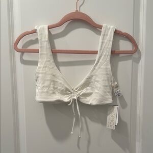 NWT L*Space White Ribbed bikini top